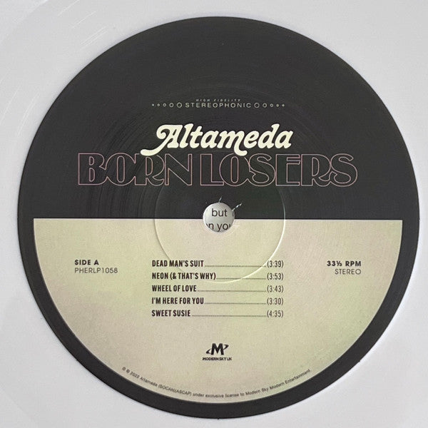 Altameda : Born Losers (LP, Album, Whi)