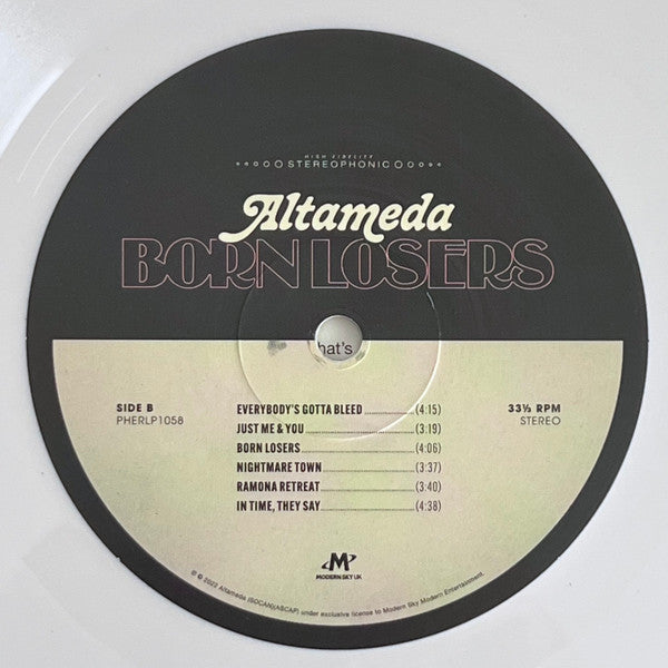 Altameda : Born Losers (LP, Album, Whi)