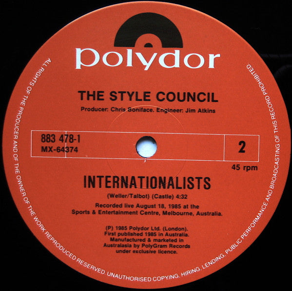 The Style Council : Long Hot Summer/(When You) Call Me (12", Single)