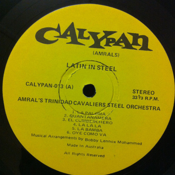 Amral's Trinidad Cavaliers : Latin In Steel (LP, Album)