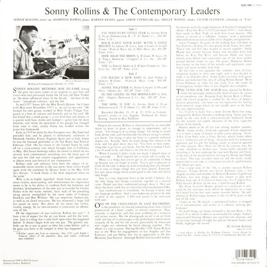Sonny Rollins : Sonny Rollins And The Contemporary Leaders (LP, Album, RE, RM)