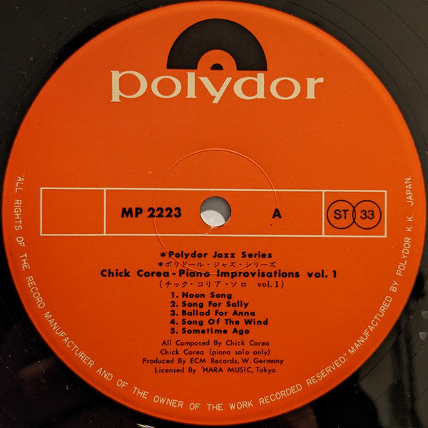 Chick Corea : Piano Improvisations Vol. 1 (LP, Album)