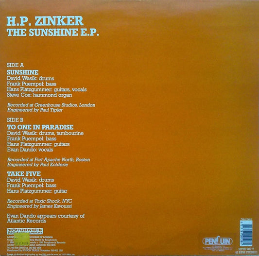 H.P. Zinker : The Sunshine E.P. (12", EP)