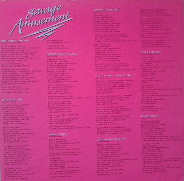 Scorpions : Savage Amusement (LP, Album)