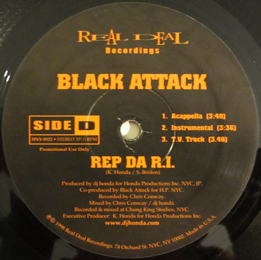 Black Attack : Rep Da R.I. (12")