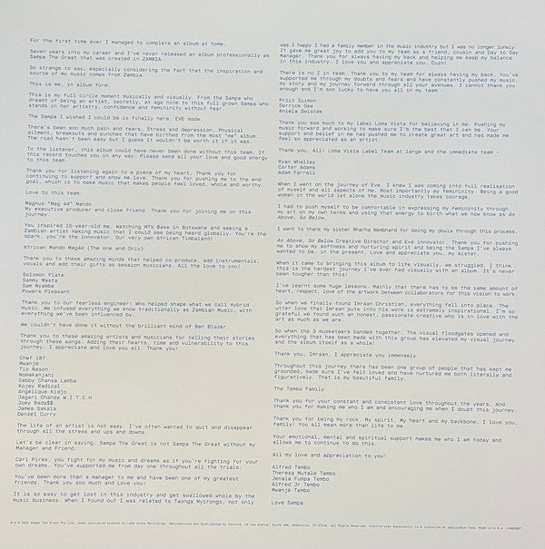 Sampa The Great : As Above So Below (LP, Album, Ltd, Whi)