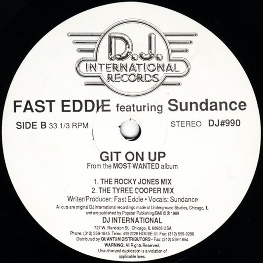 "Fast" Eddie Smith Featuring Sundance (2) : Git On Up (12")