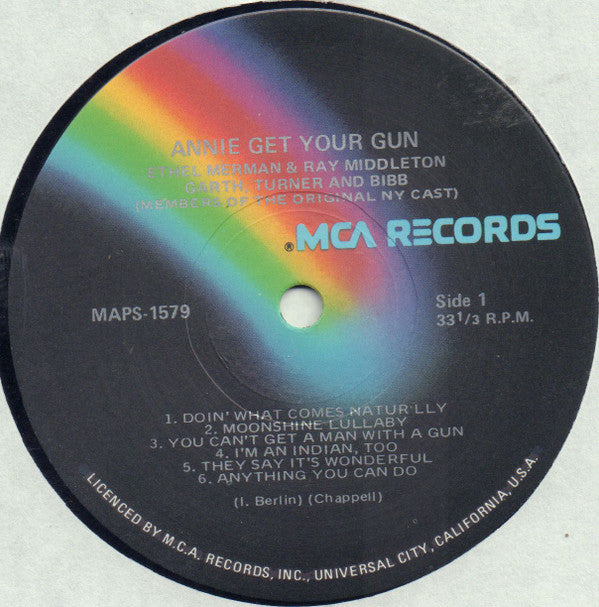 "Annie Get Your Gun" Original Broadway Cast, Ethel Merman With Ray Middleton : Annie Get Your Gun (LP, RE)