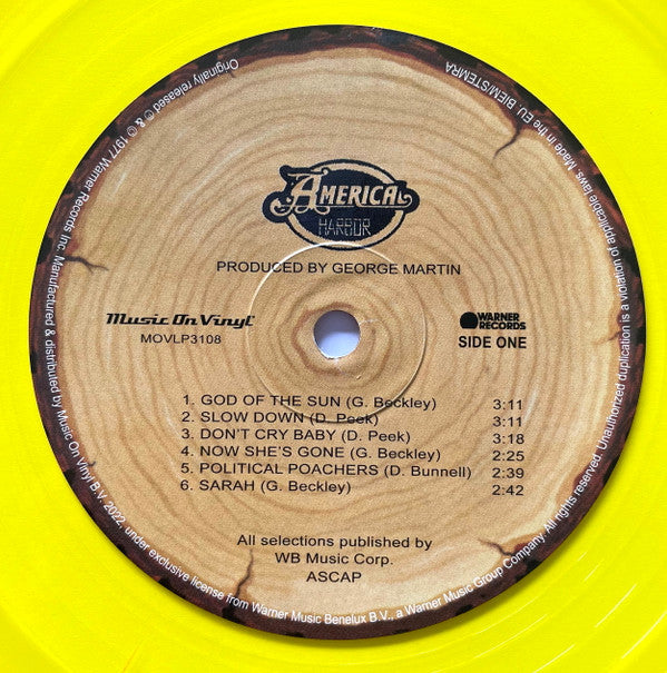 America (2) : Harbor (LP, Album, Ltd, Num, RE, Yel)