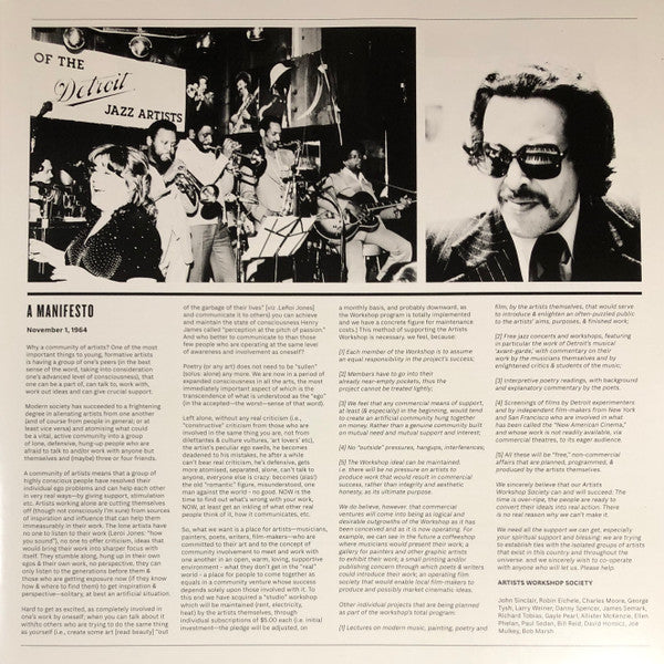 John Sinclair (2) : Detroit Artists Workshop (Community, Jazz And Art In The Motor City 1965-1981) (2xLP, Comp)