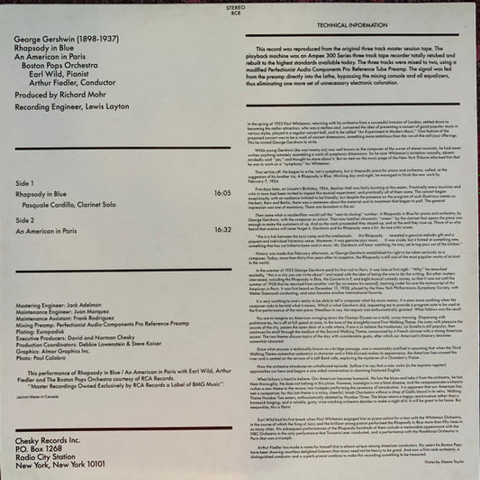 George Gershwin, Boston Pops Orchestra, Arthur Fiedler, Earl Wild : An American In Paris / Rhapsody In Blue (LP, Album, RE)