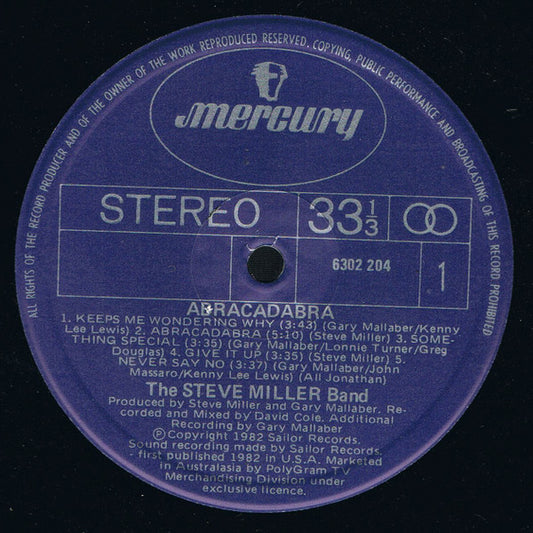The Steve Miller Band* : Abracadabra (LP, Album)
