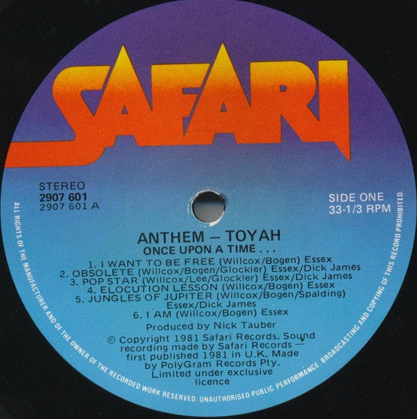 Toyah (3) : Anthem (LP, Album)