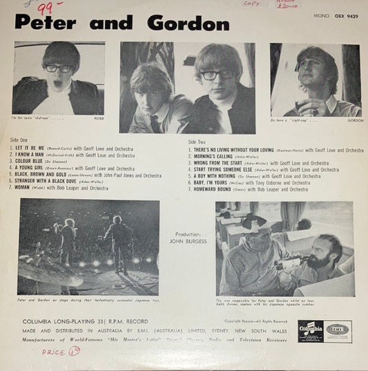 Peter & Gordon : Peter And Gordon (LP, Album, Mono, RE)