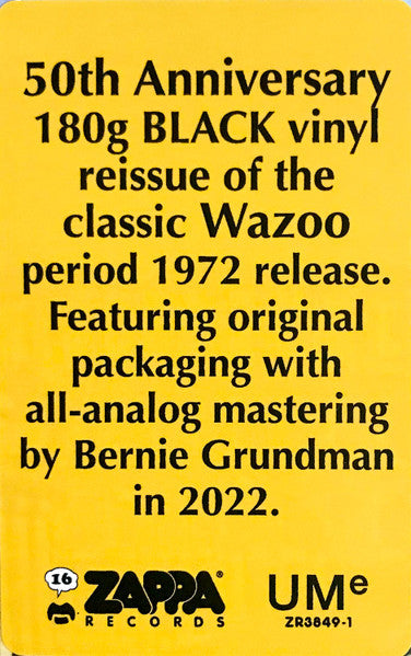 Frank Zappa : The Grand Wazoo (LP, Album, RE, 180)