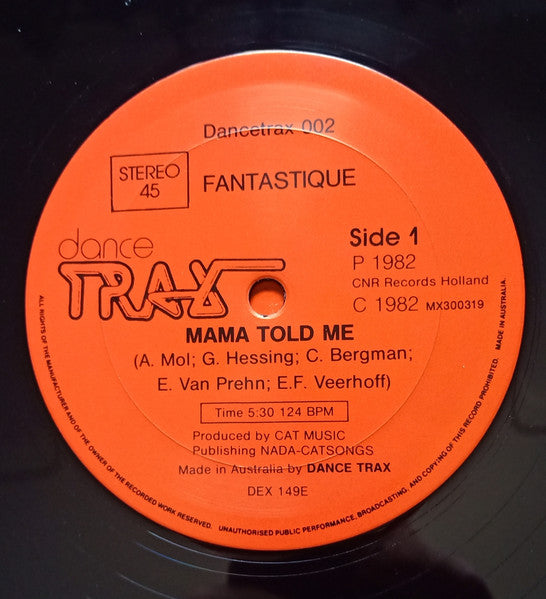 Fantastique : Mama Told Me (12", Maxi, RE)