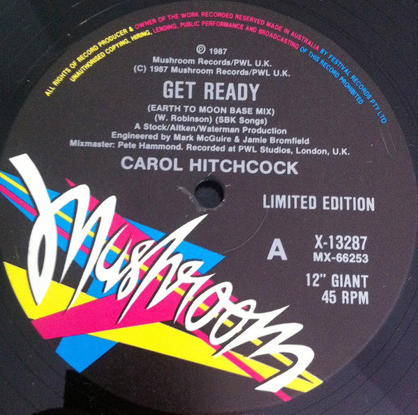 Carol Hitchcock : Get Ready (Earth To Moonbase Mix) (12")