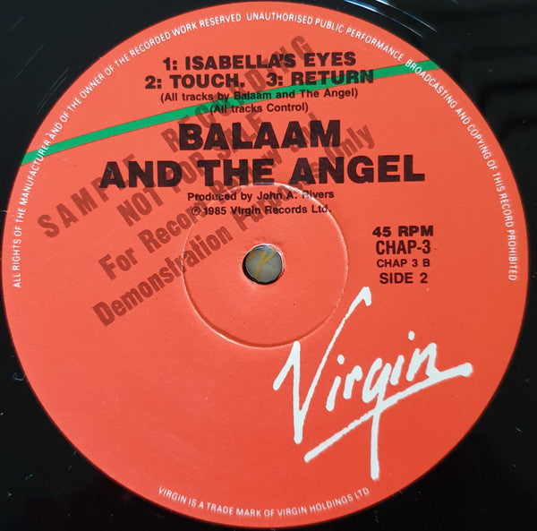 Balaam And The Angel : Day And Night (12", Single, Promo)