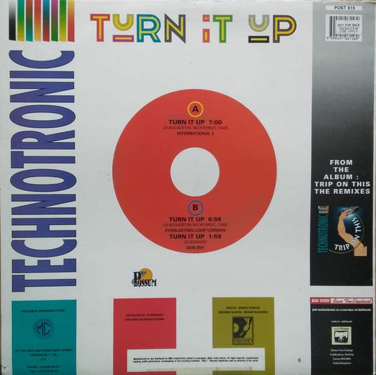 Technotronic Featuring Melissa & Einstein (2) : Turn It Up (12")