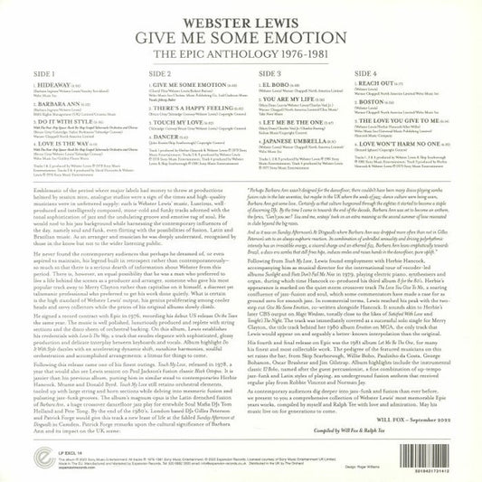 Webster Lewis : Give Me Some Emotion (The Epic Anthology 1976-1981) (2xLP, Comp)