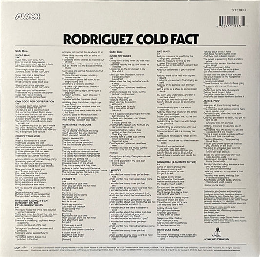 Sixto Rodriguez : Cold Fact (LP, Album, RE)