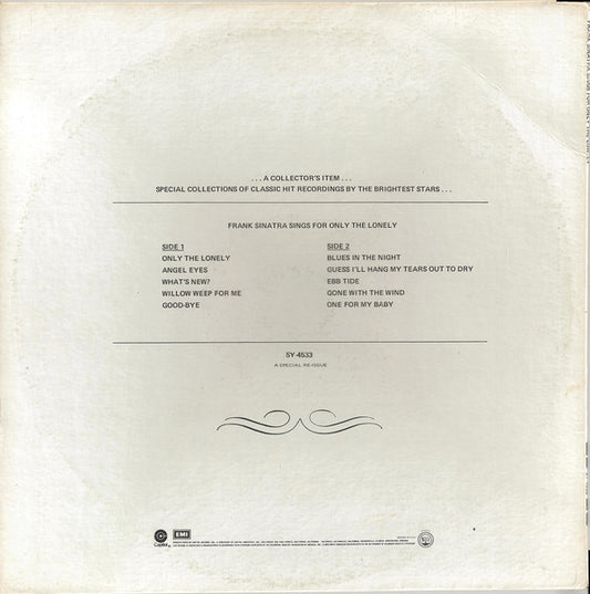 Frank Sinatra : Frank Sinatra Sings For Only The Lonely (LP, Album, RE)