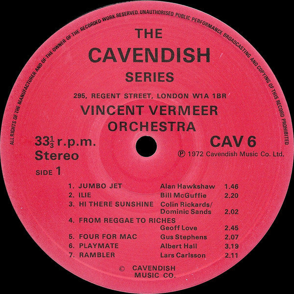 Vincent Vermeer Orchestra : Cavendish Series 6 (LP)