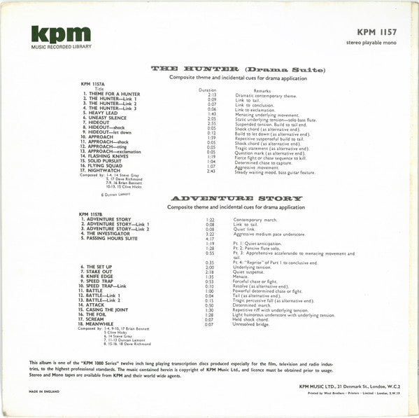 Various : The Hunter (Drama Suite) / Adventure Story (LP)