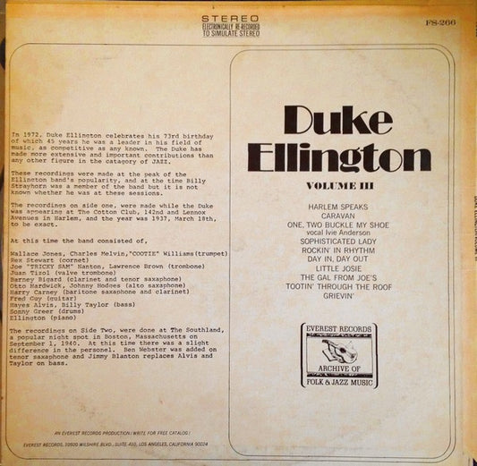 Duke Ellington : Volume III (LP, Album)