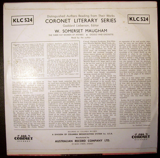 W. Somerset Maugham : The Three Fat Women Of Antibes / Gigolo And Gigolette (LP)