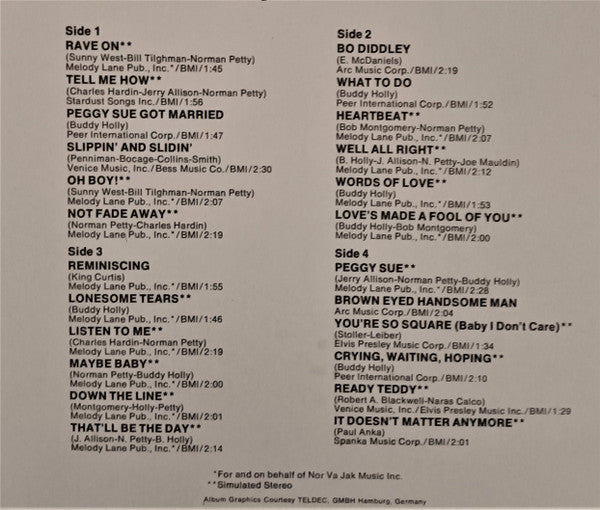 Buddy Holly : A Rock & Roll Collection (2xLP, Comp)