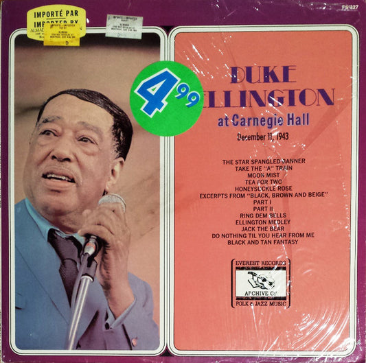 Duke Ellington : Duke Ellington At Carnegie Hall December 11, 1943 (LP, RE)