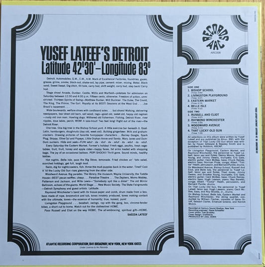 Yusef Lateef : Yusef Lateef's Detroit Latitude 42° 30' Longitude 83° (LP, Album, RSD, Ltd, RE, RM, 180)
