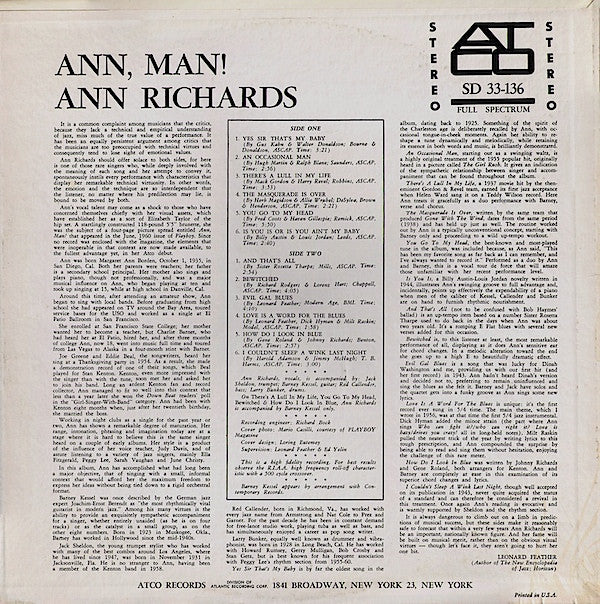 Ann Richards : Ann, Man! (LP, Album)