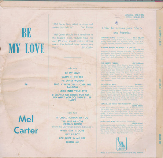 Mel Carter : Be My Love (LP, Album, Mono)