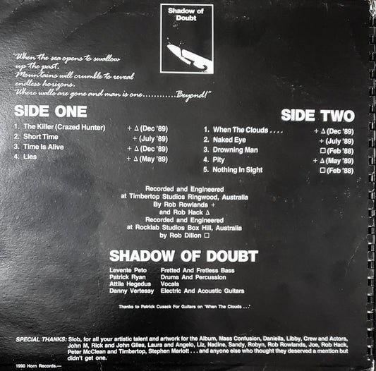 Shadow Of Doubt : Beyond! (LP, Pre)