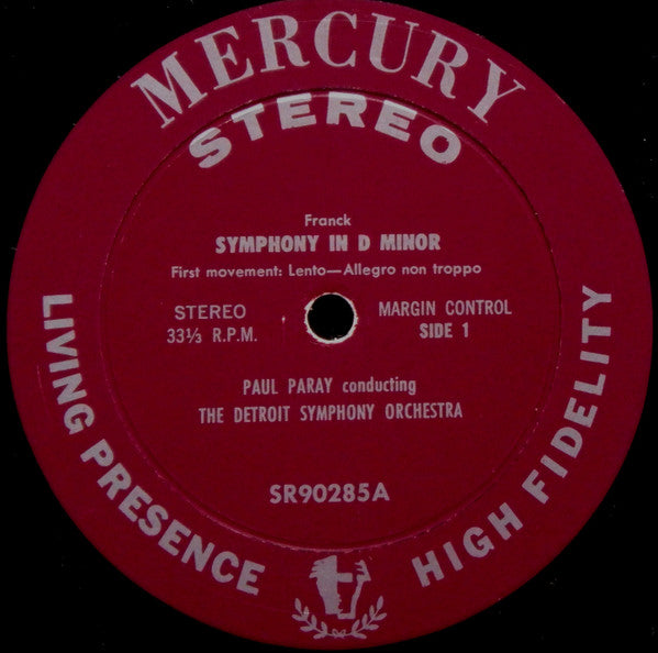 Paul Paray / Detroit Symphony Orchestra / César Franck : Symphony In D Minor (LP, Album, RFR)