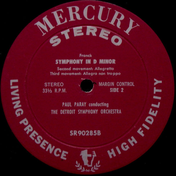 Paul Paray / Detroit Symphony Orchestra / César Franck : Symphony In D Minor (LP, Album, RFR)