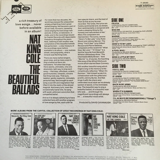 Nat King Cole : The Beautiful Ballads (LP, Comp, Mono)
