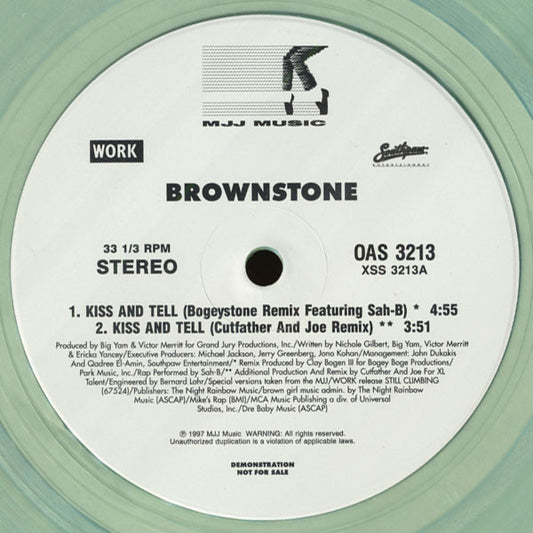 Brownstone : Kiss And Tell (12", Promo, Cle)