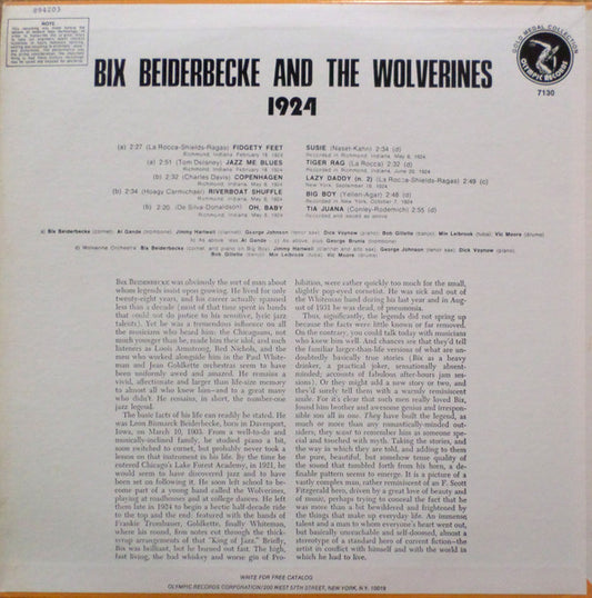 Bix Beiderbecke And The Wolverines : 1924 (LP, Comp, RE)