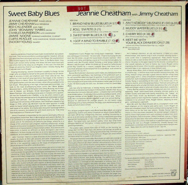 Jeannie & Jimmy Cheatham : Sweet Baby Blues (LP, Album, RP)