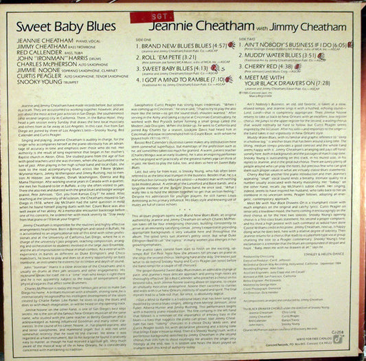 Jeannie & Jimmy Cheatham : Sweet Baby Blues (LP, Album, RP)