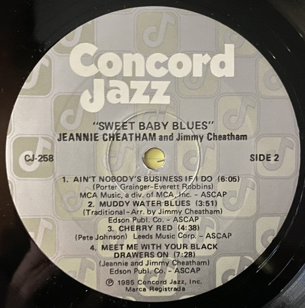 Jeannie & Jimmy Cheatham : Sweet Baby Blues (LP, Album, RP)