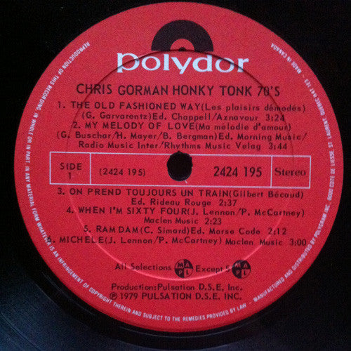 Chris Gorman (2) : Honky Tonk 70's (LP, Album)