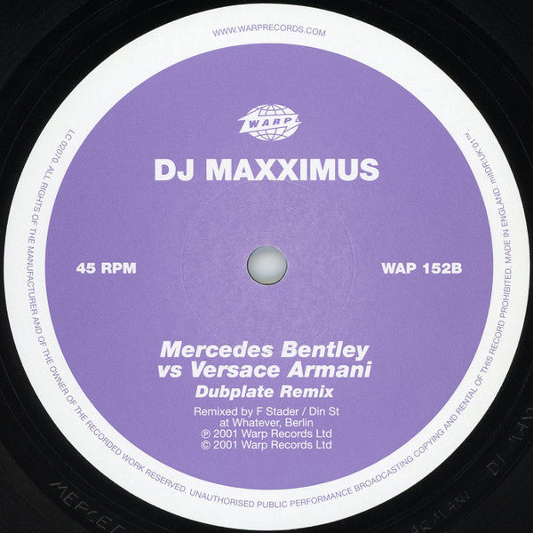 Something J / DJ Maxximus : Mercedes Bentley Vs Versace Armani (12")