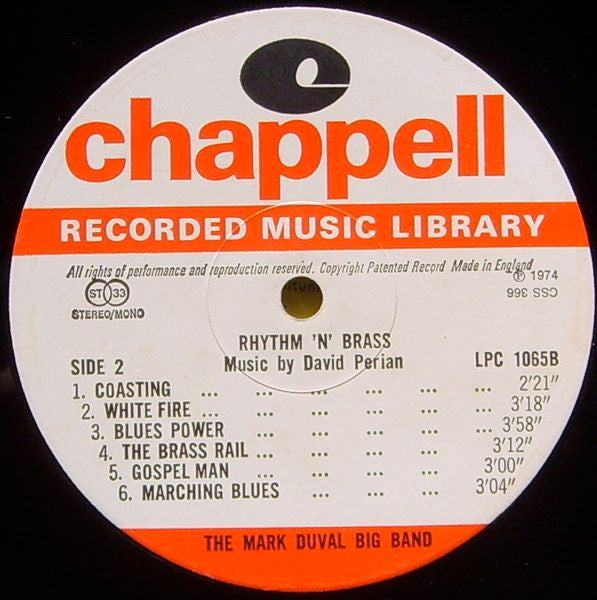 The Mark Duval Big Band : Rhythm 'N' Brass (LP)