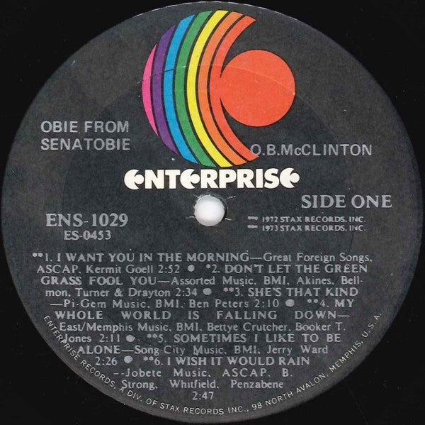 Obie McClinton : Obie From Senatobie (LP, Album, Son)