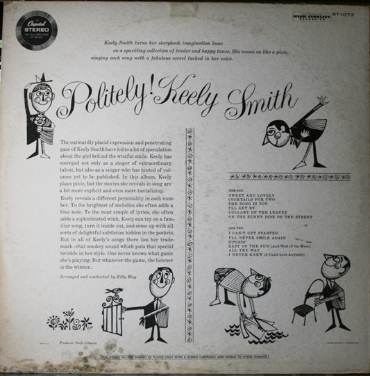Keely Smith With Billy May And His Orchestra : Politely! (LP, Album, Scr)