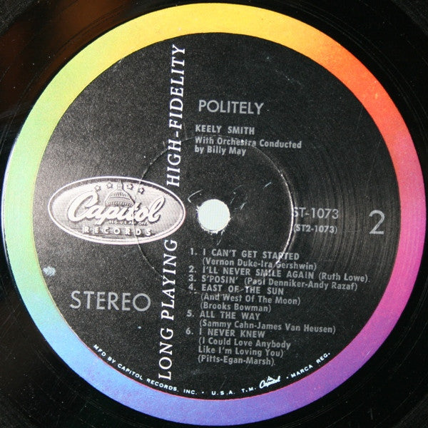 Keely Smith With Billy May And His Orchestra : Politely! (LP, Album, Scr)